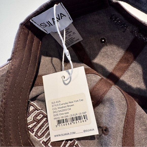 NWT SUI AVA New York Embroidered Baseball Cap - Brown - Picture 6 of 6